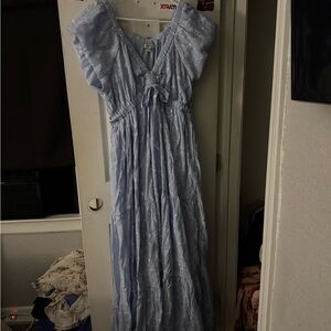 Francesca's Collections Light Blue Maxi Dress
